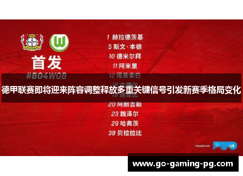 德甲联赛即将迎来阵容调整释放多重关键信号引发新赛季格局变化